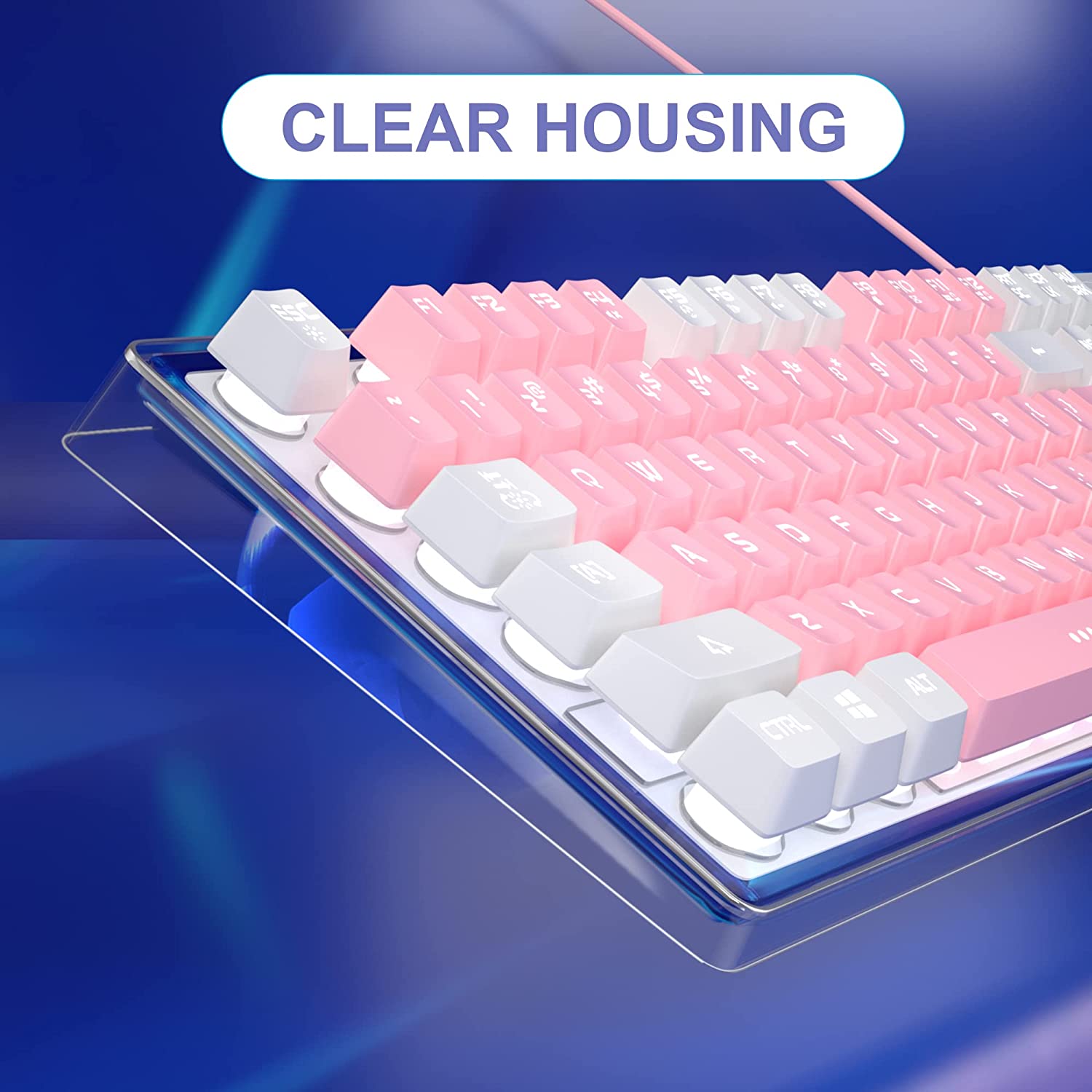 Gaming Keyboard and Mouse Combo, K1 RGB LED Backlit Keyboard with 104 Key Computer PC Gaming Keyboard for PC/Laptop(White)