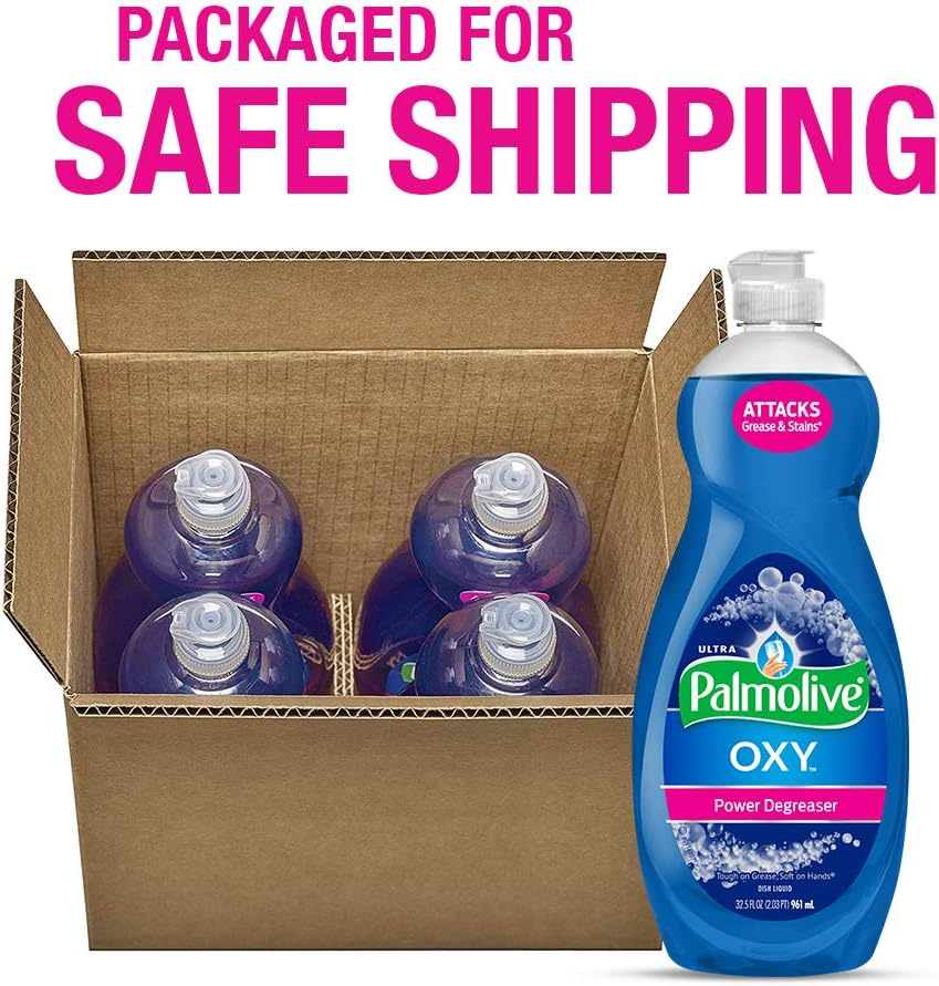 Palmolive Ultra Dishwashing Liquid Dish Soap, Oxy Power Degreaser - 32.5 Fl Oz (Pack of 4)