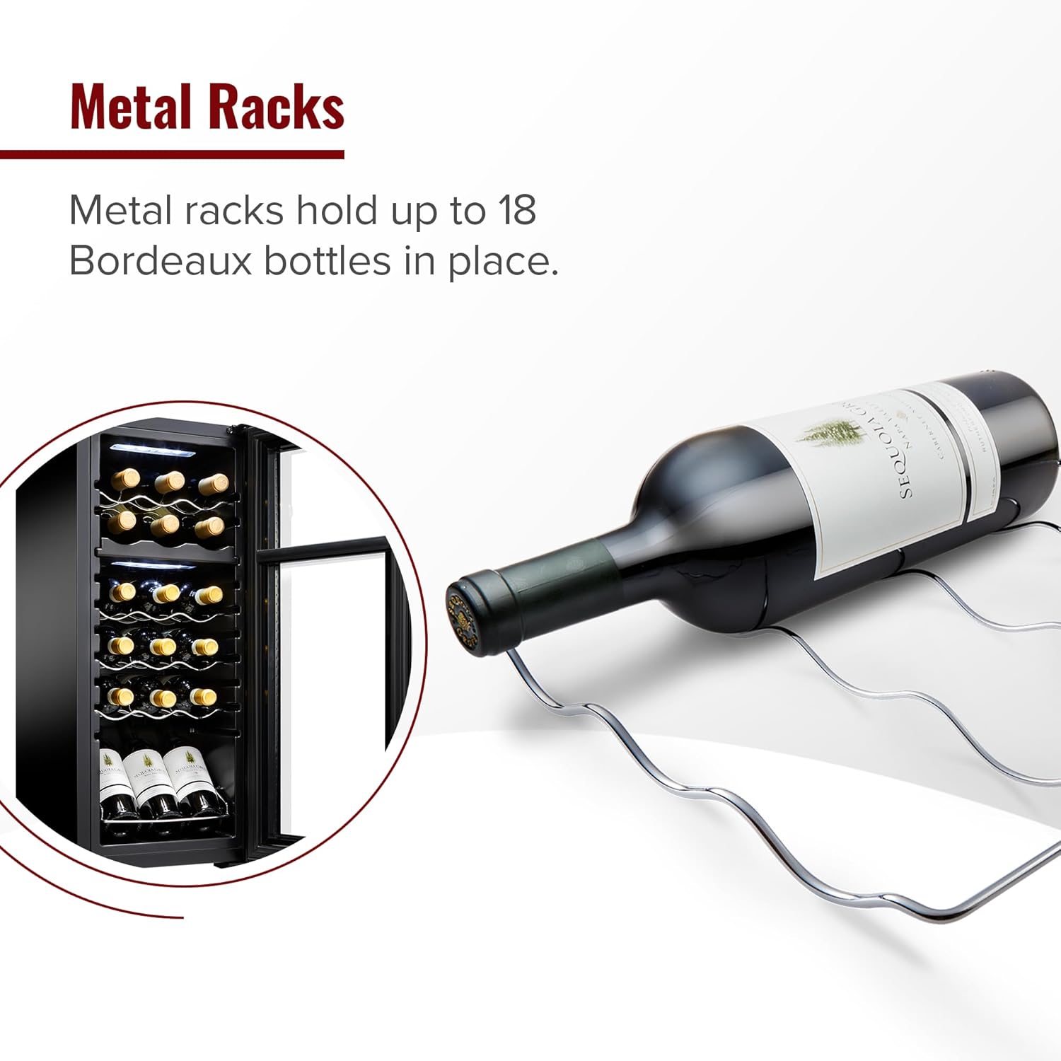 Wine Enthusiast 32-Bottle Dual Zone MAX Compressor Wine Cooler - Freestanding Refrigerator with Split Storage & Temperature, Digital Touchscreen, & LED Display