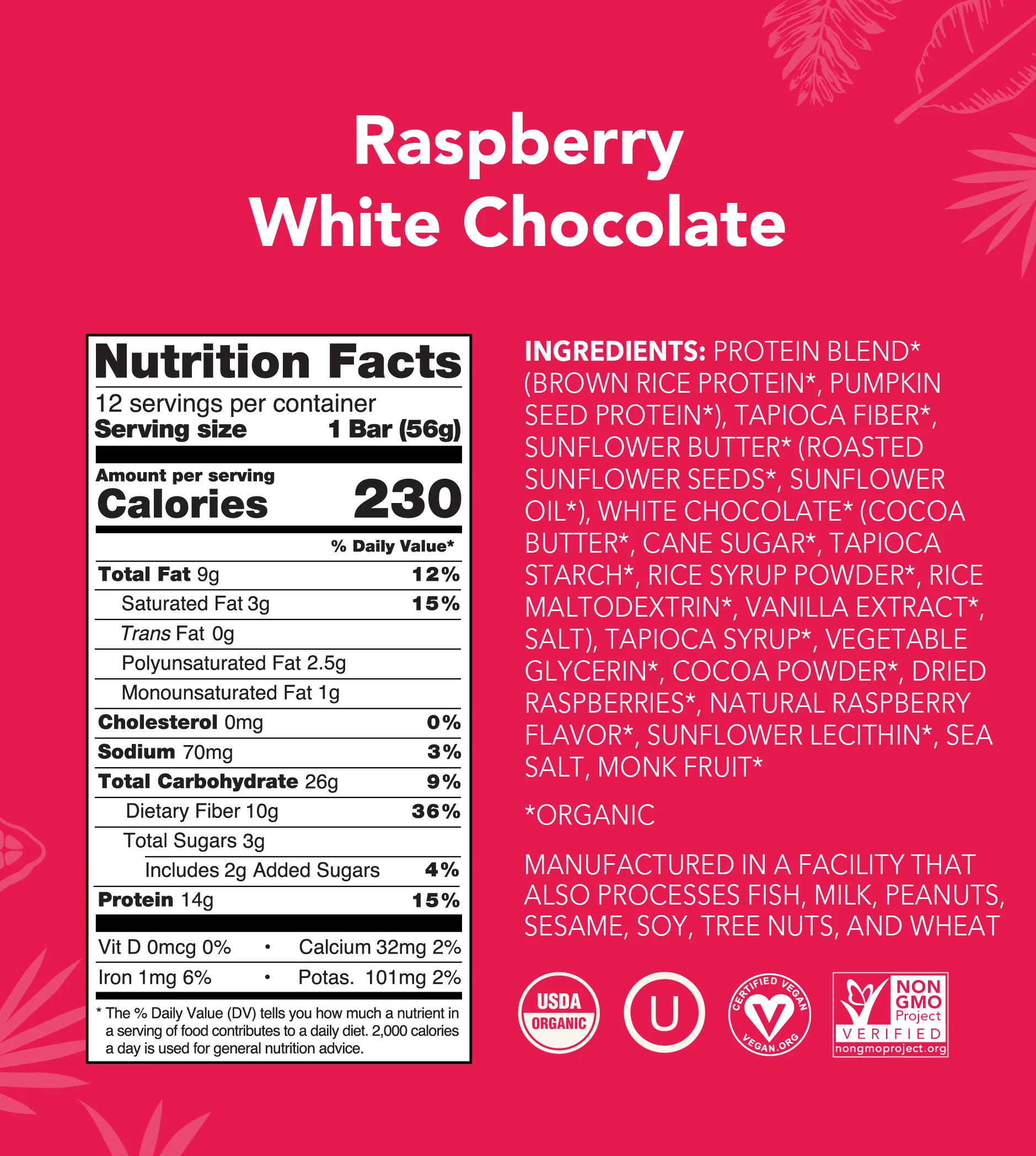 Raspberry White Chocolate Protein Bar
