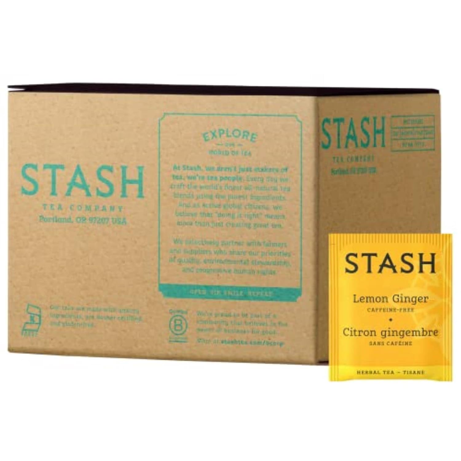 Stash Tea Double Bergamot Earl Grey Black Tea, Box of 100 Tea Bags