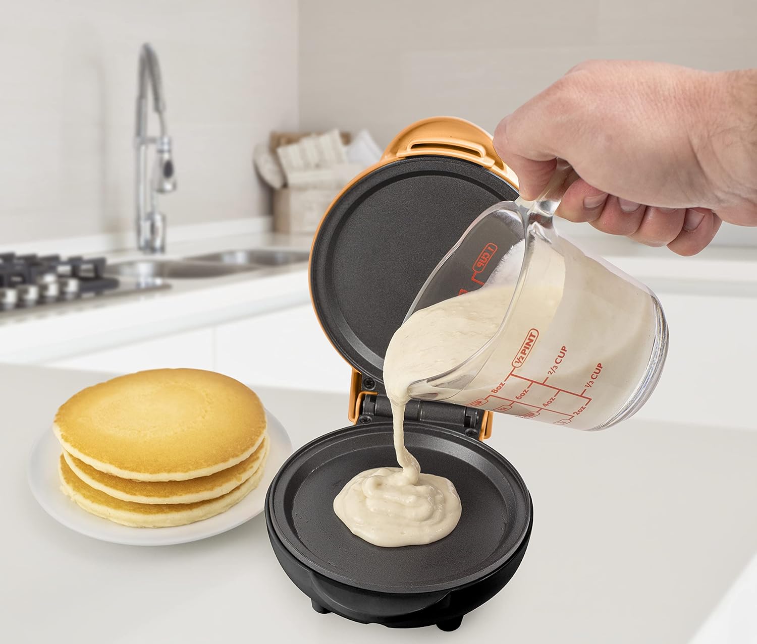 Nostalgia MyMini Personal Electric Skillet & Rapid Noodle Maker, Perfect For Healthy Keto & Low-Carb Diets, Yellow