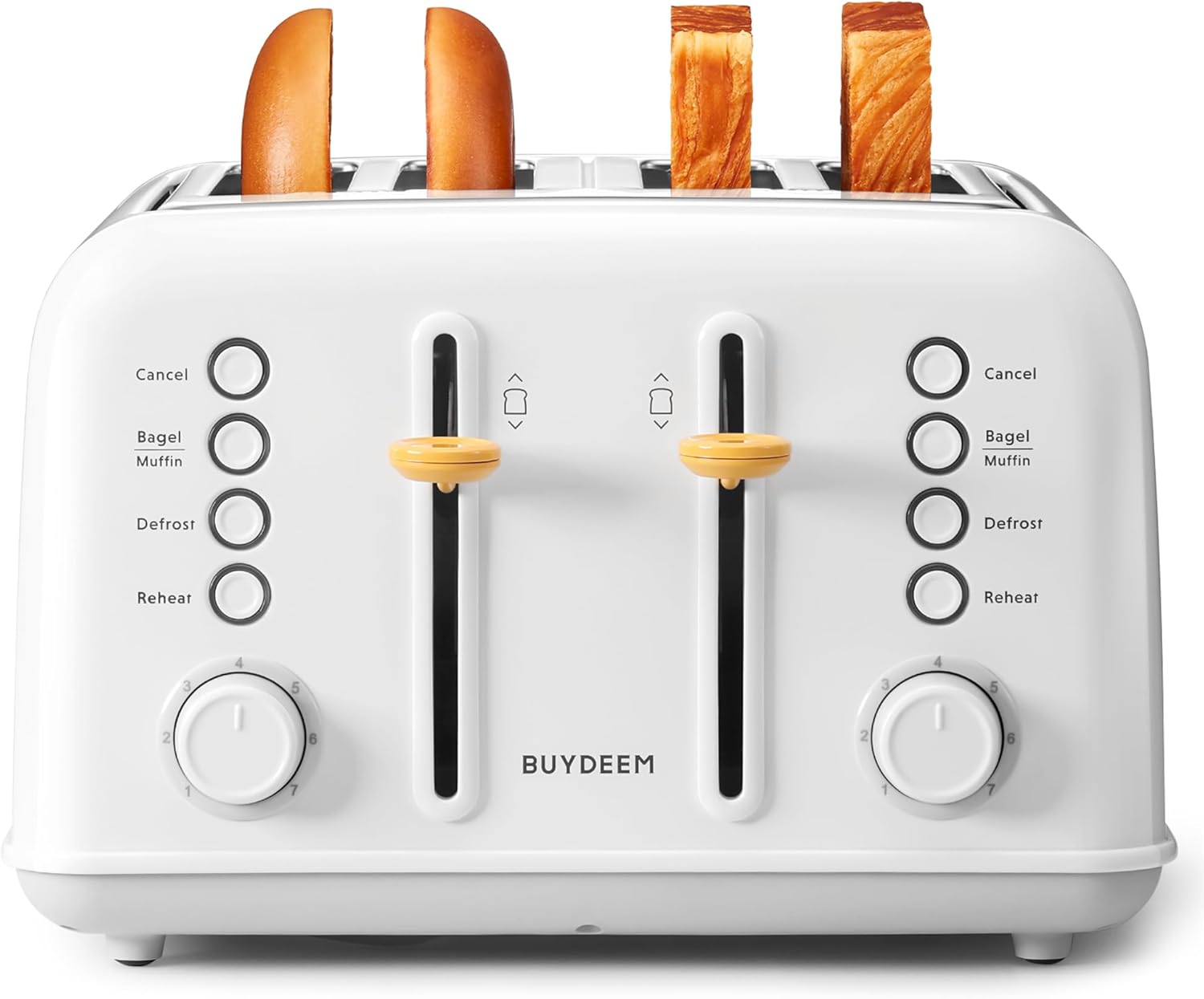 BUYDEEM DT620 2-Slice Toaster, Extra Wide Slots, Retro Stainless Steel with High Lift Lever, Bagel and Muffin Function, Removal Crumb Tray, 7-Shade Settings,Stainless Steel