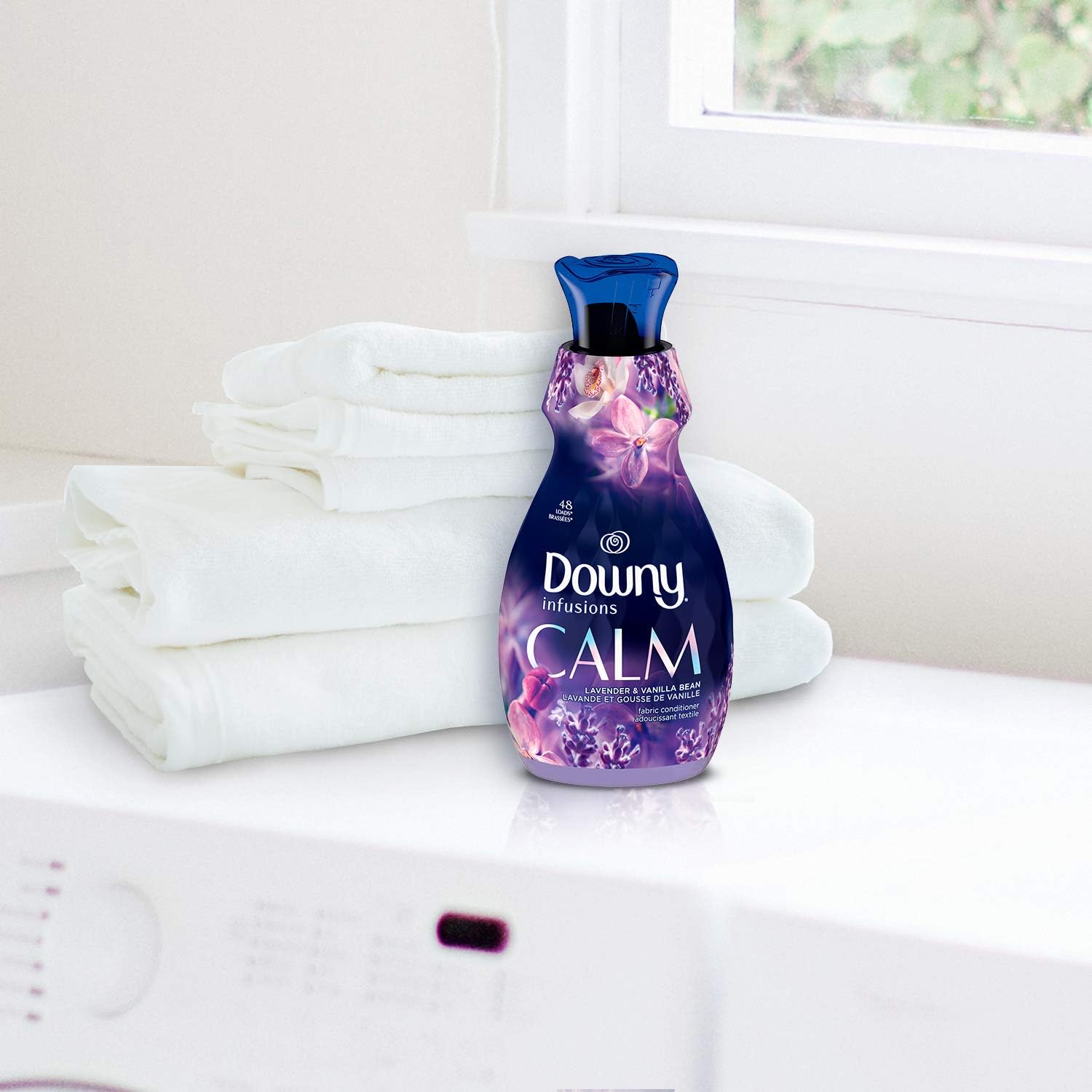 Downy Infusions Laundry Fabric Softener Liquid, CALM, Lavender and Vanilla Bean Scent, 56 fl oz (Pack of 2)