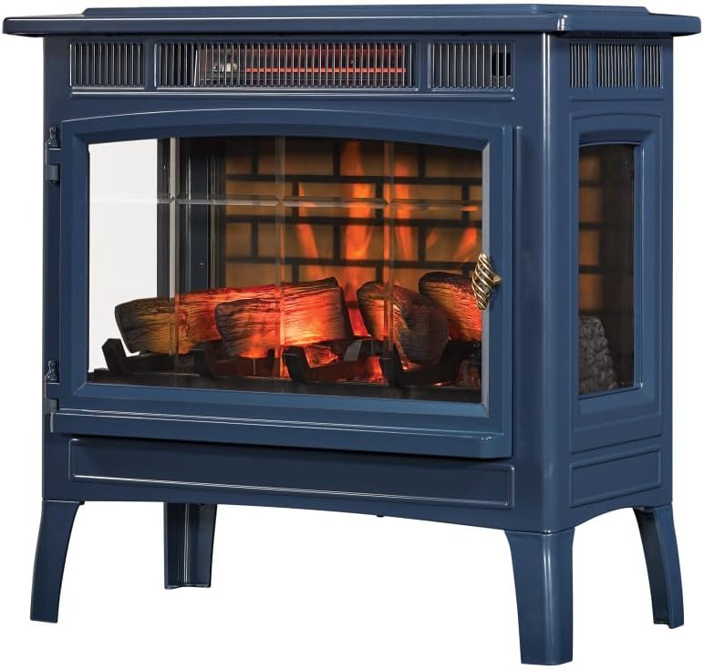 duraflame Freestanding Electric Fireplace Stove Heater with 3D Flame Effect for 1,000 Sq. Ft. Room, Black