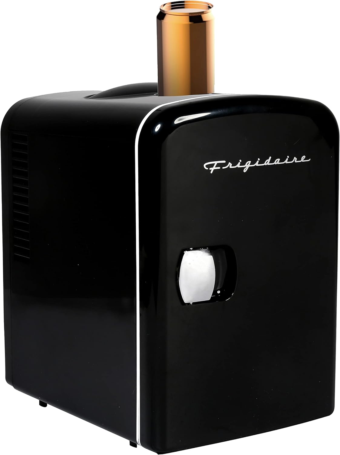 Frigidaire Mini Portable Compact Personal Fridge Cooler, 4 Liter Capacity Chills Six 12 oz Cans, 100% Freon-Free & Eco Friendly, Includes Plugs for Home Outlet & 12V Car Charger – Black