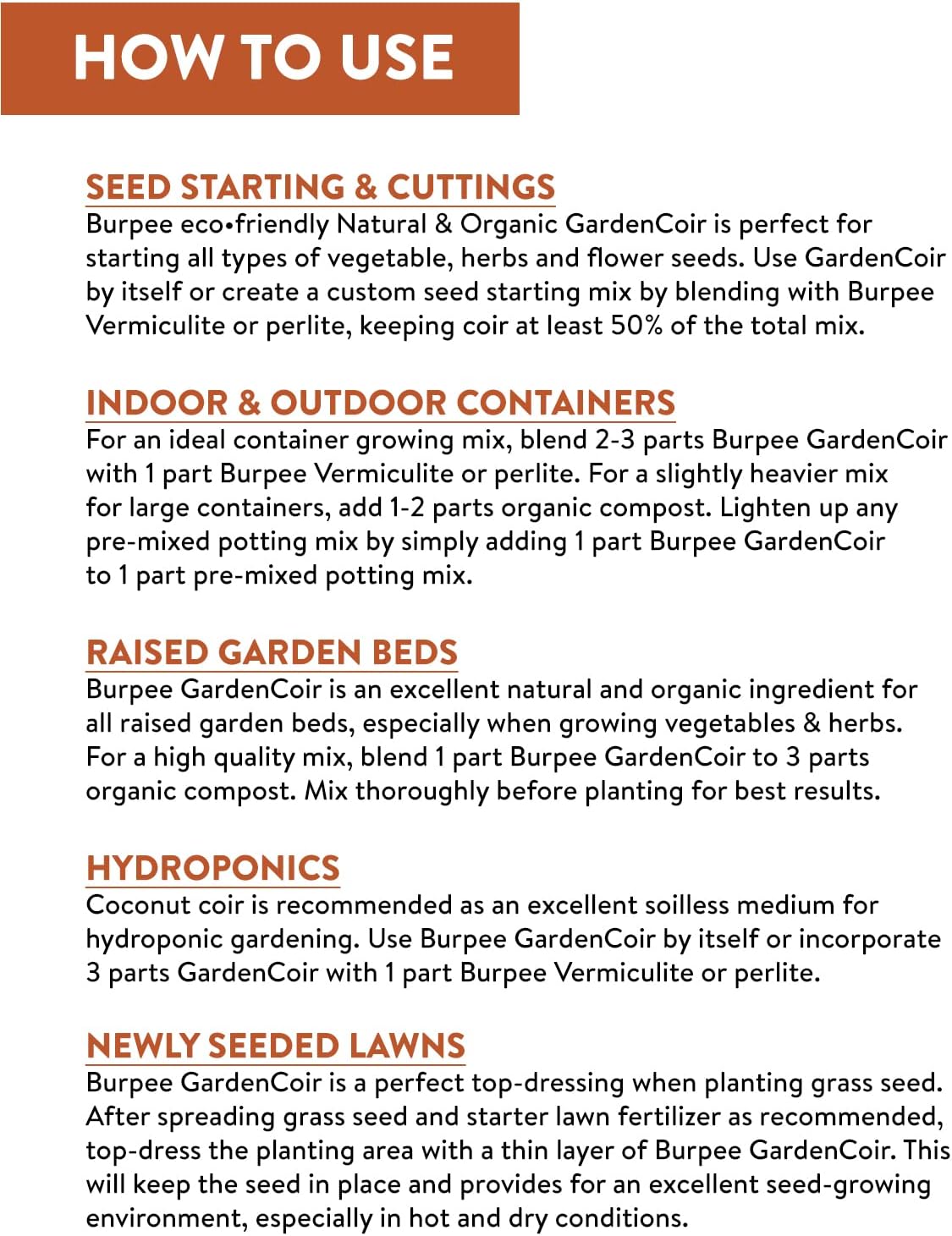 Natural & Organic Garden Coir, 8 quart, (1 Pack)