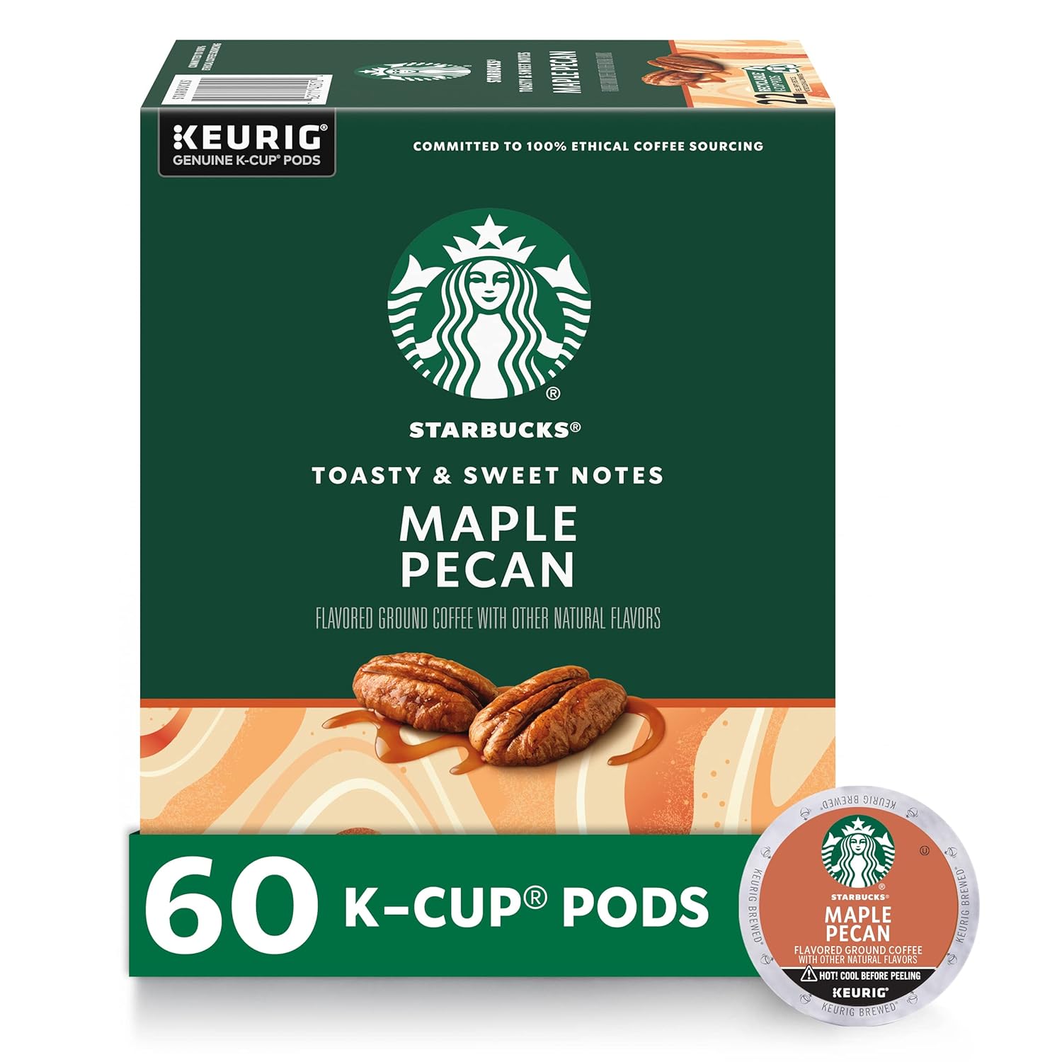 Starbucks K-Cup Coffee Pods, Starbucks Blonde Roast Coffee, Veranda Blend for Keurig Brewers, 100% Arabica, 6 boxes (60 pods total)