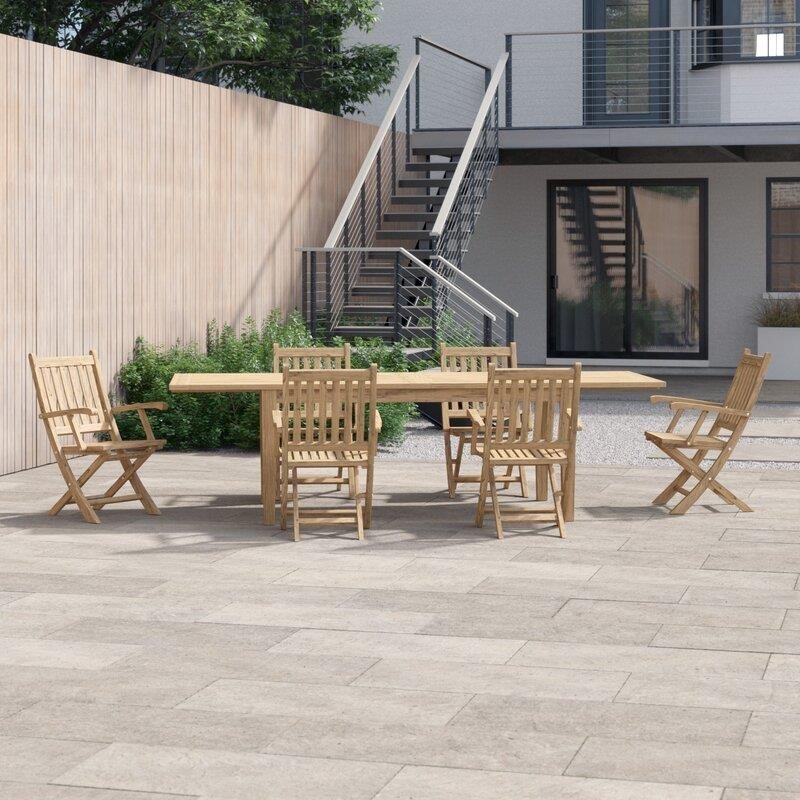 Sidney Rectangular 6 - Person 108.5'' Long Teak Dining Set