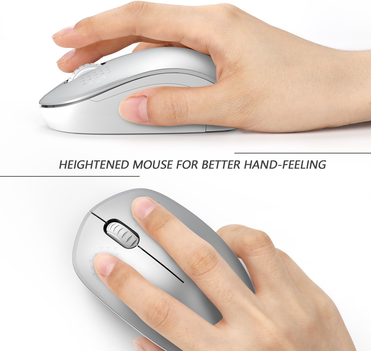 seenda Wireless Mouse, 2.4G Noiseless Mouse with USB Receiver - Portable Computer Mice for PC, Tablet, Laptop with Windows System - Mint Green