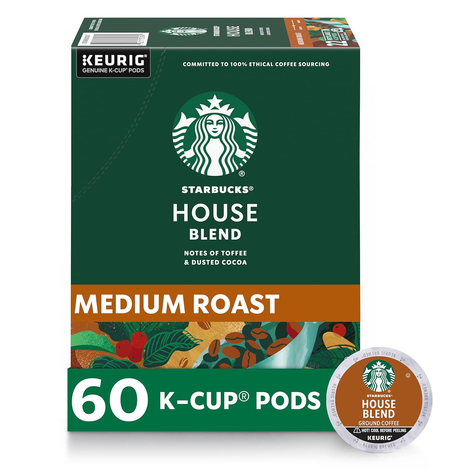 Starbucks K-Cup Coffee Pods, Medium Roast Coffee, Pike Place Roast for Keurig Brewers, 100% Arabica, 4 boxes (96 pods total)