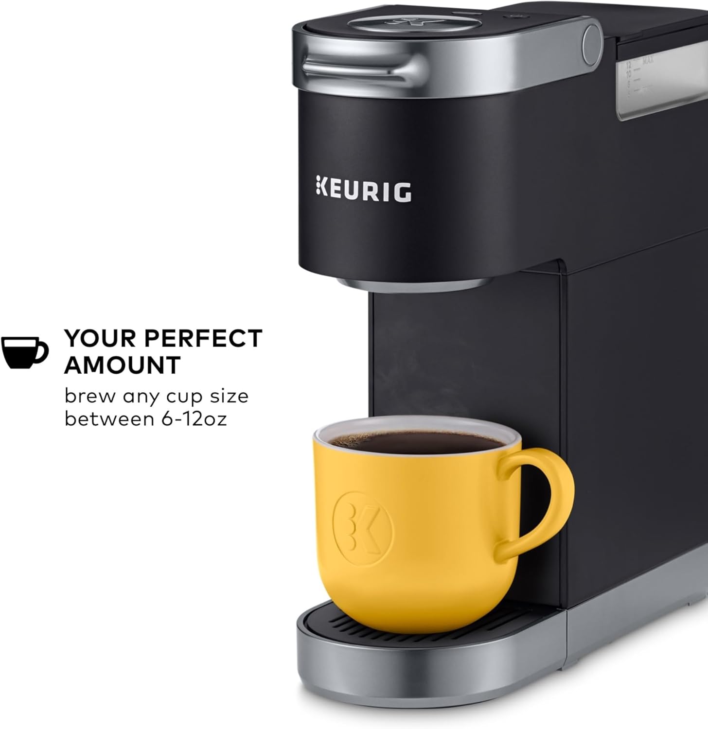 Keurig K-Mini Plus Single Serve K-Cup Pod Coffee Maker, with 6 to 12oz Brew Size, Stores up to 9 K-Cup Pods, Travel Mug Friendly, Matte Black