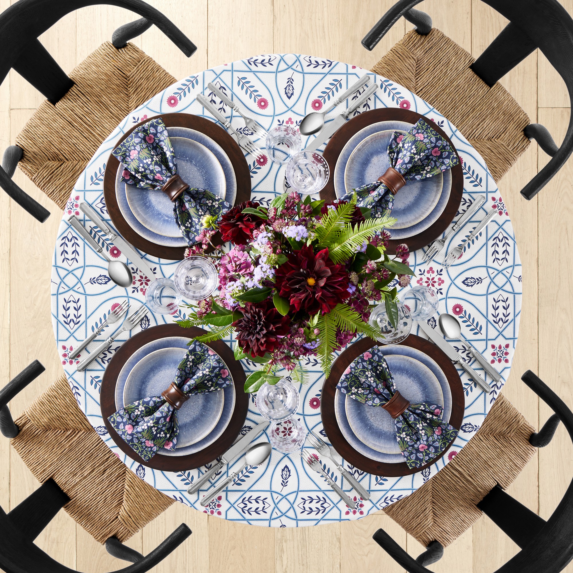 Morris & Co. x Williams Sonoma Brophy Trellis Round Tablecloth