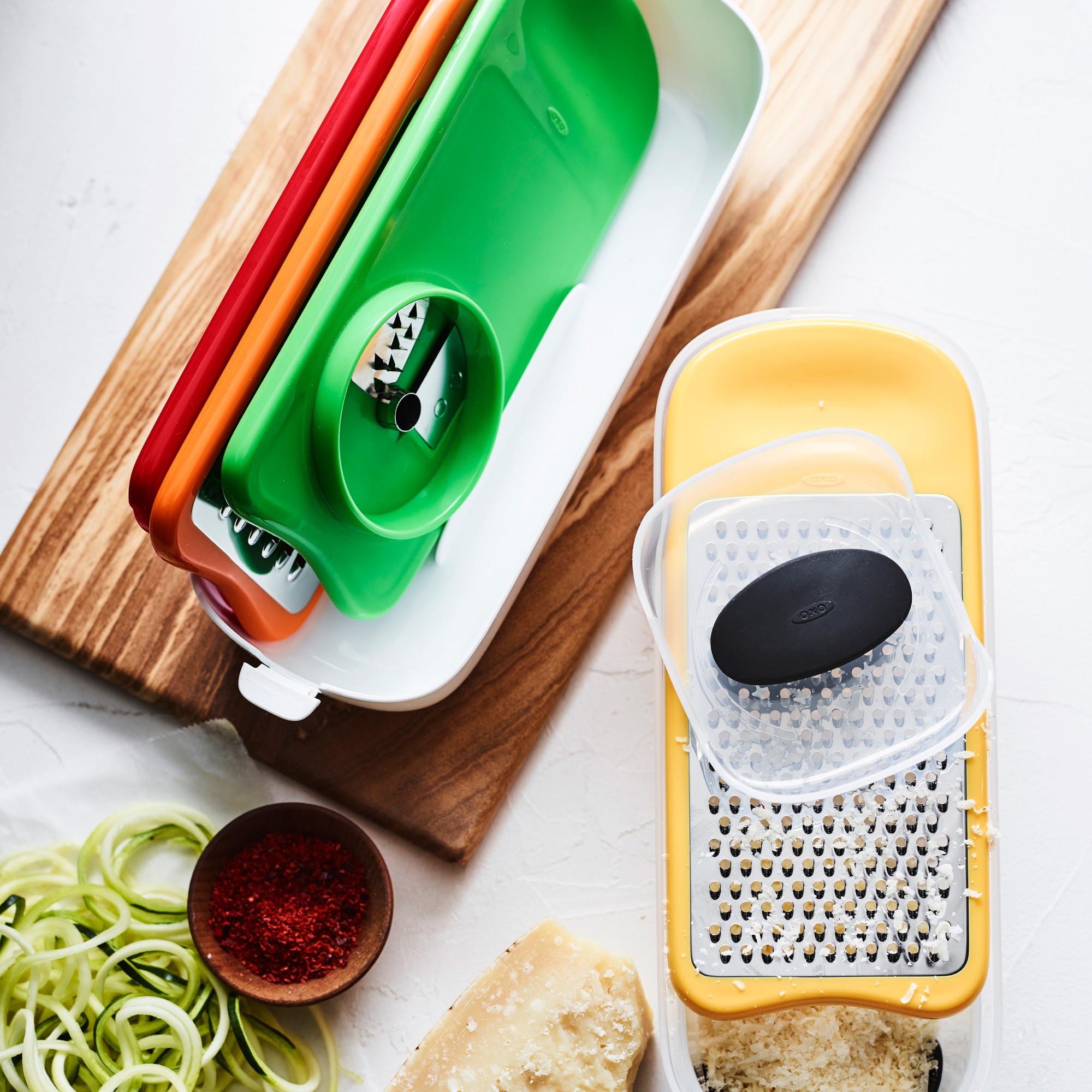 OXO All-in-One Grater, Slicer & Spiralizer with Storage Container