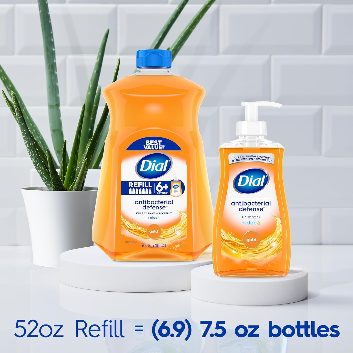 Dial Antibacterial Liquid Hand Soap Refill, Spring Water, 52 fl oz Pack of 3