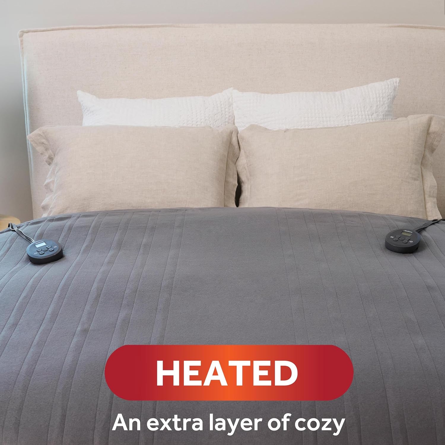 Sunbeam Royal Ultra Rodeen Blue Plaid Heated Personal Throw / Blanket, Cozy-Warm, Adjustable Heat Settings