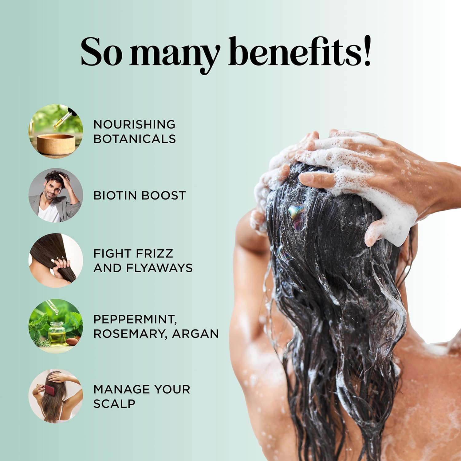 Volumizing Biotin Shampoo and Conditioner Set - Sulfate Free Shampoo and Conditioner for Dry Damaged Hair Care - Thinning Hair Shampoo and Conditioner with Nourishing Biotin and Rosemary Oil (8oz)