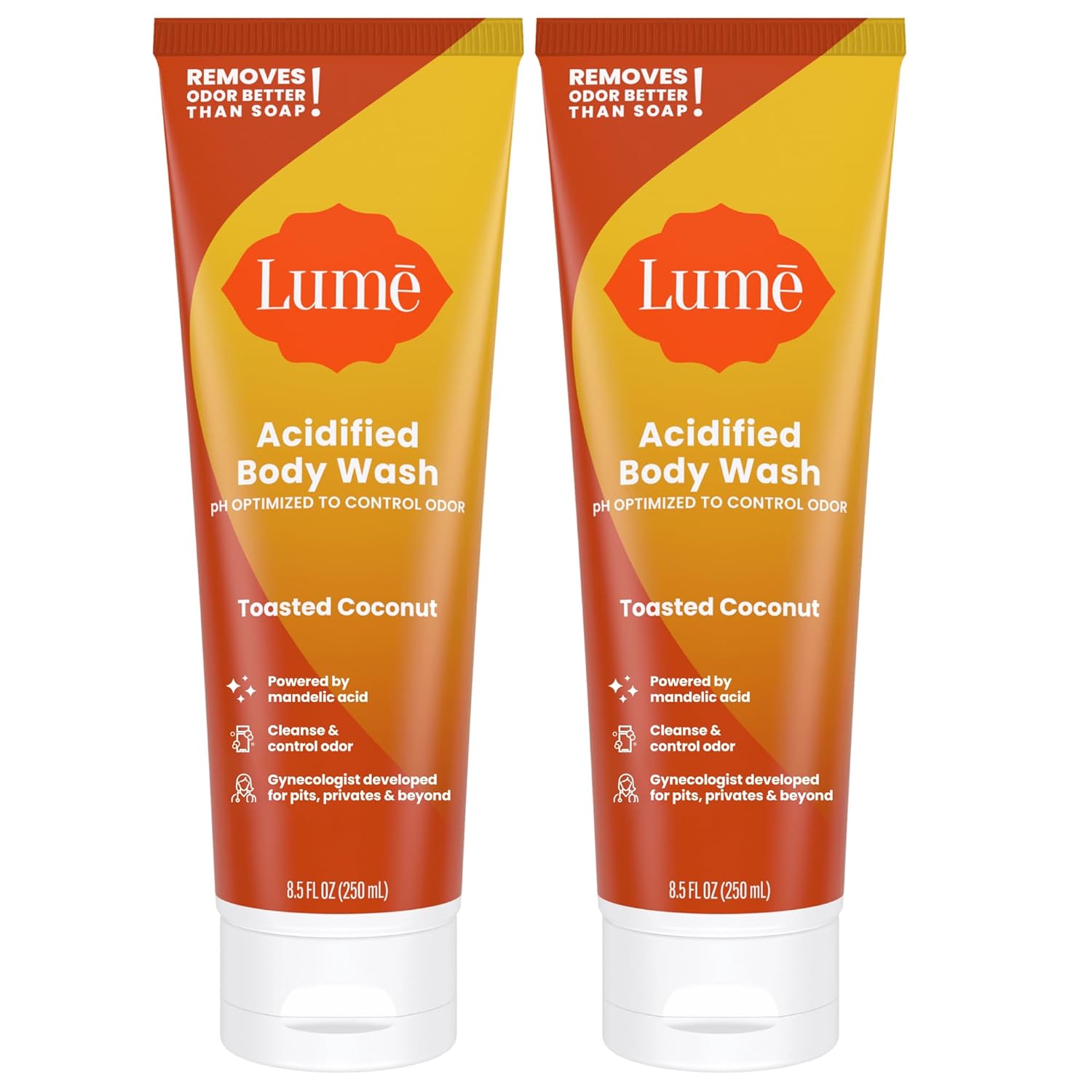 Lume Acidified Body Wash - 24 Hour Odor Control - Removes Odor Better than Soap - Moisturizing Formula - Formulated Without SLS or Parabens - OB/GYN Developed - 8.5 ounce (Peony Rose)