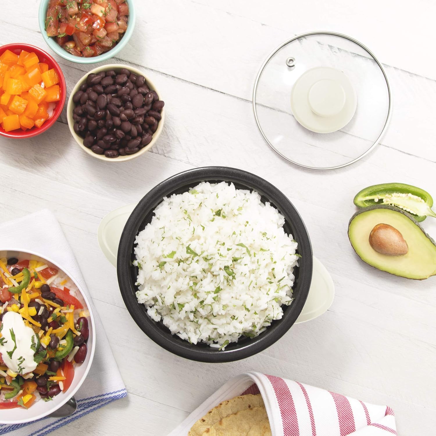 DASH Mini Rice Cooker Steamer with Removable Nonstick Pot, Keep Warm Function & Recipe Guide, .5 Quart, for Soups, Stews, Grains & Oatmeal - Aqua