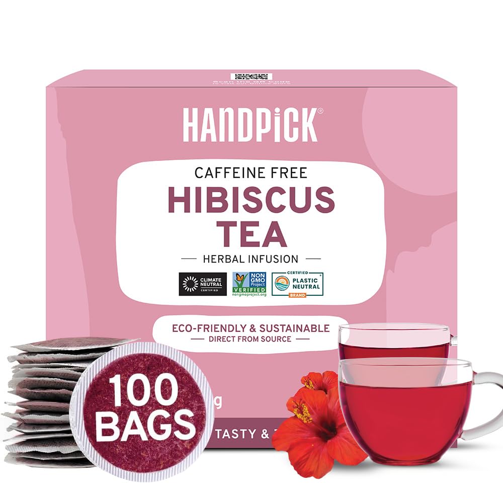 HANDPICK, Peppermint Tea, Eco-Conscious Tea Bags - 100 Count | Caffeine Free, Non-GMO | Minty, Fresh & Cool flavor | Direct From Source