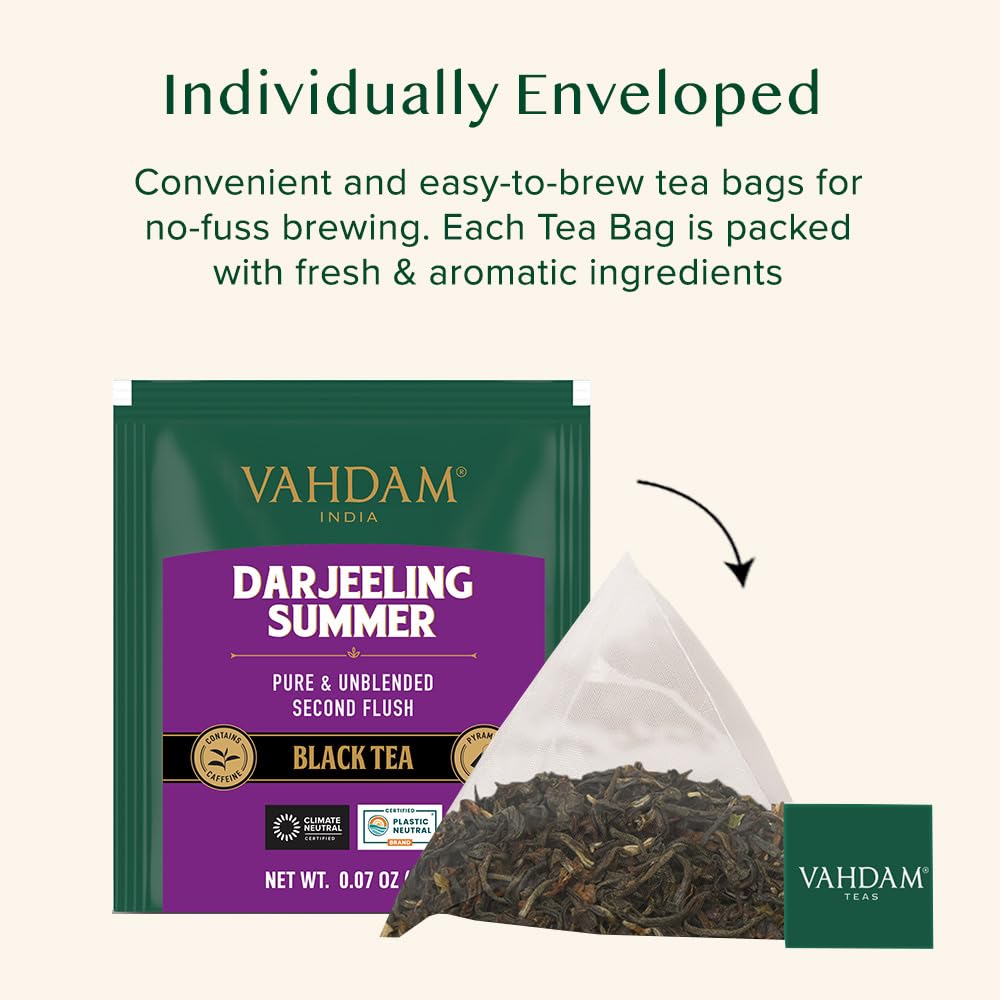 VAHDAM, Organic Turmeric Ginger Herbal Tea Bags (100 Pyramid Tea Bags) Caffeine Free, Non GMO, Gluten Free | 100% Pure Herbal Blend - Savory & Spicy | Plant-Based Tea Bags | Resealable Ziplock Pouch