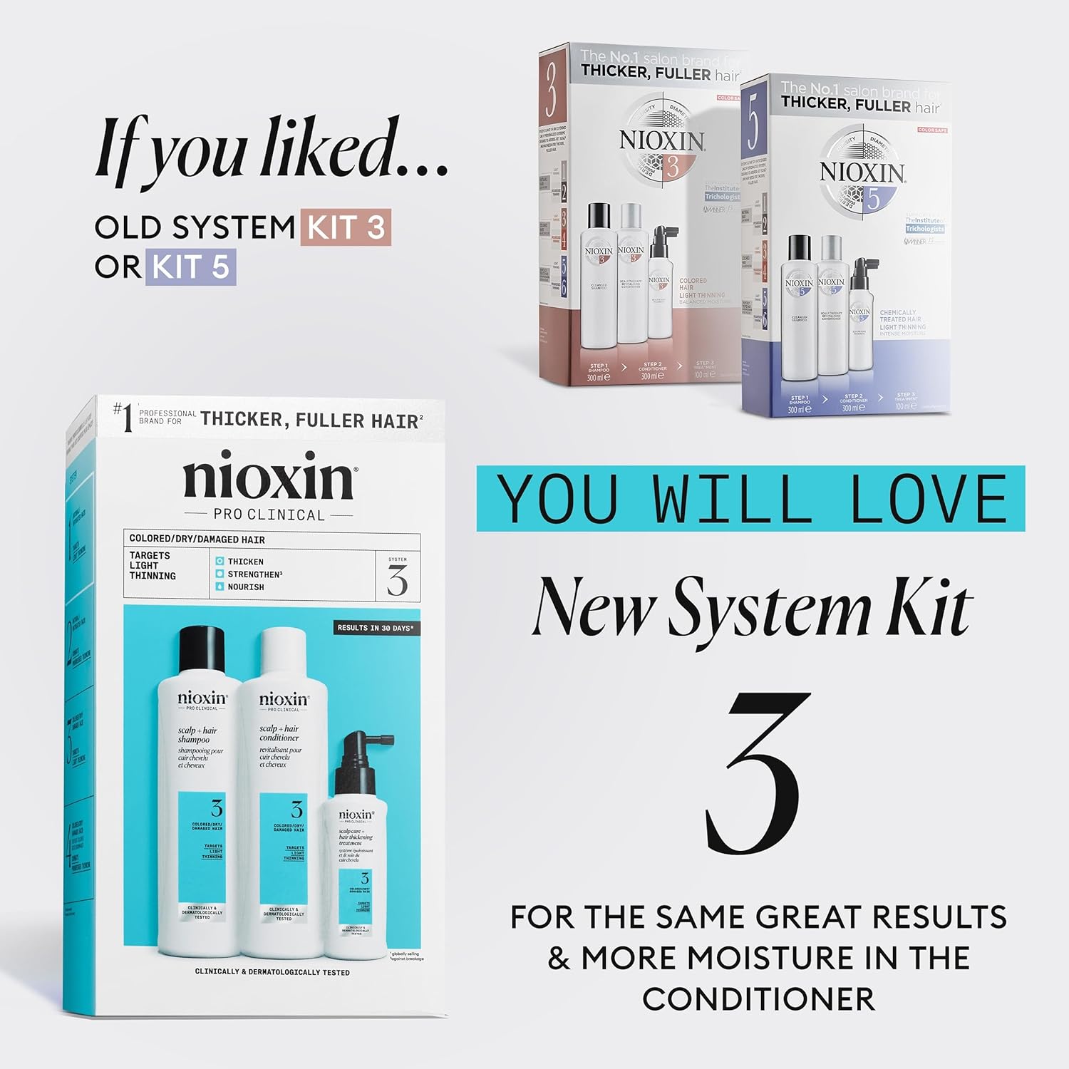 Nioxin Scalp + Hair Thickening System 2 - Hair Thickening System for Natural Hair with Progressed Thinning, Full Size (Packaging May Vary)