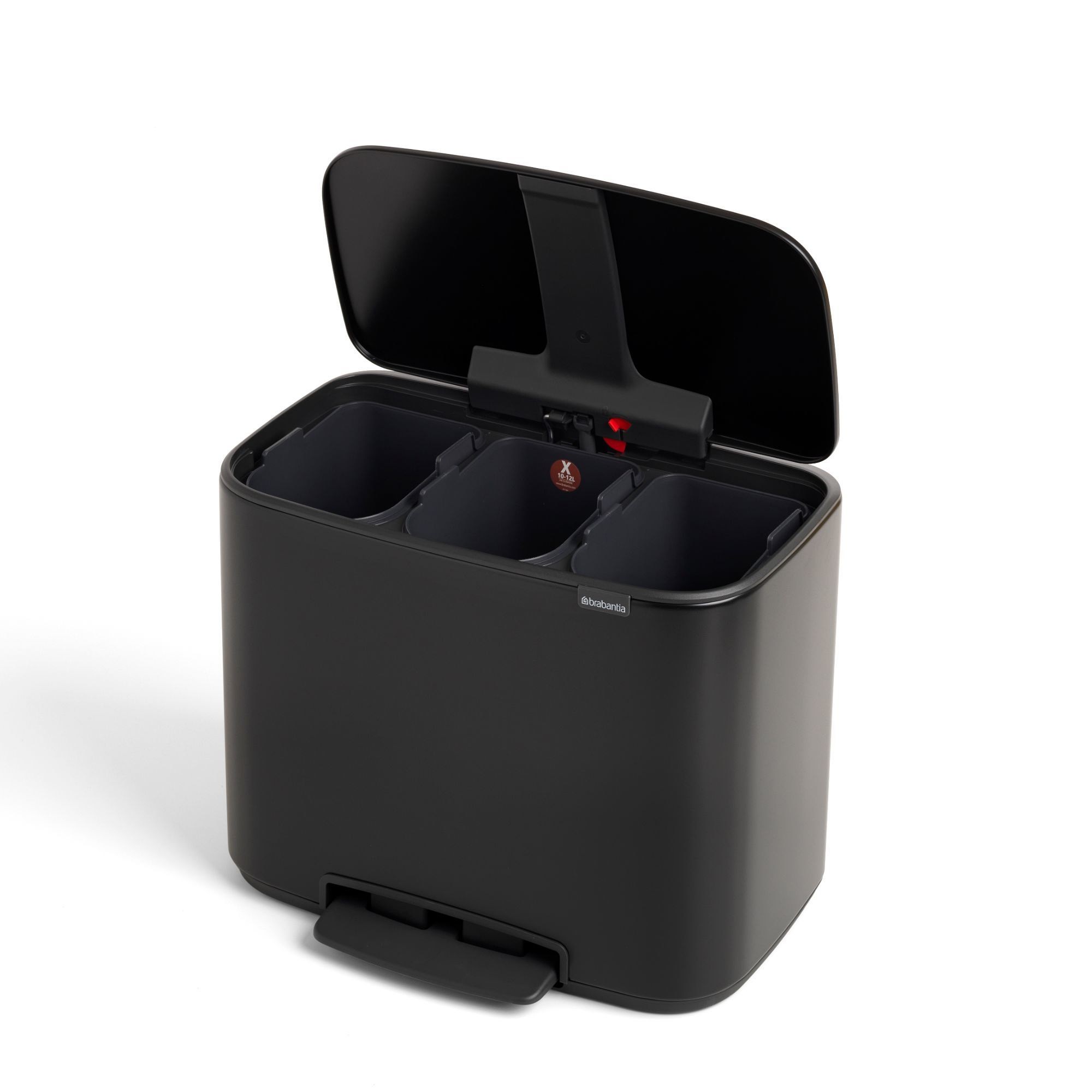 Brabantia Bo Step On Multi Compartment Recycling Trash Can, 3 x 3 Gallon