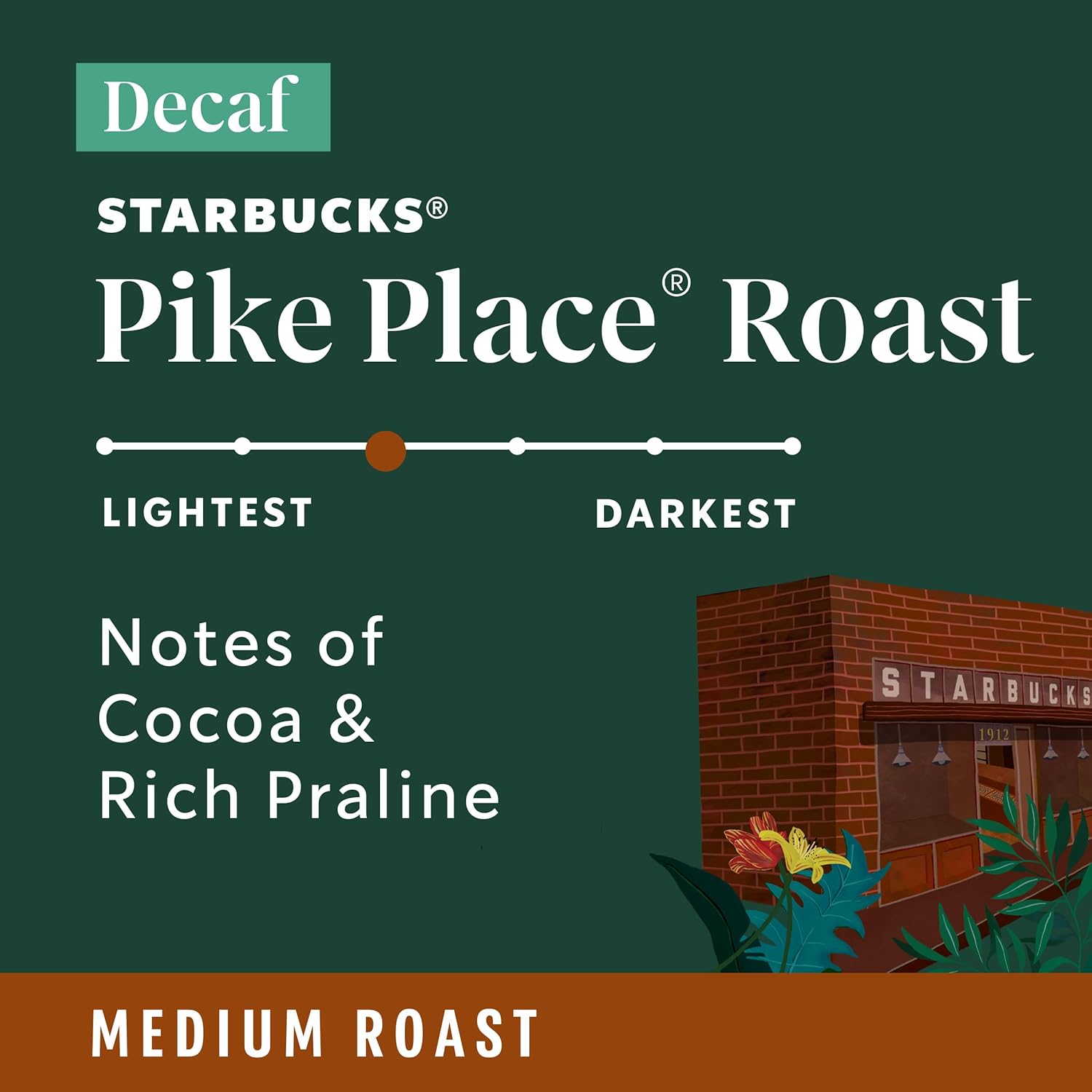 Starbucks Ground Coffee, Medium Roast Coffee, Pike Place Roast, 100% Arabica, 1 Bag (28 Oz)