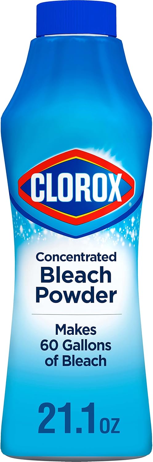 Clorox Bleach Powder, Zero Splash, Fast Dissolving Stain Removal & Odor Eliminator Bleach Powder, Laundry Cleaner that Works on Counters, Floors & Toilets, Regular Scent, 21.1 Ounces-Package May Vary