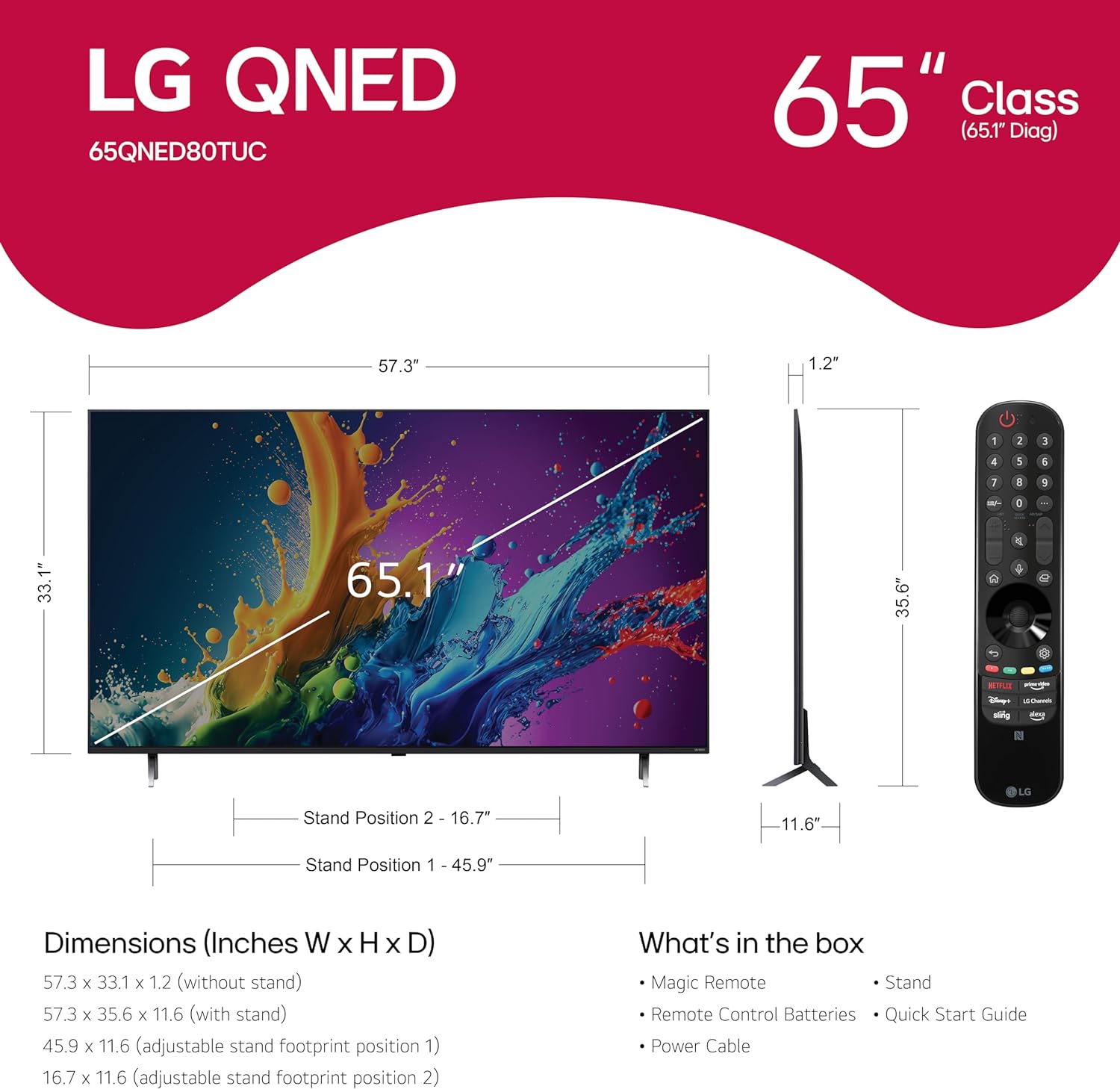 LG 86-Inch Class QNED80T Series LED Smart TV 4K Processor Flat Screen with Magic Remote AI-Powered with Alexa Built-in (86QNED80TUC, 2024)