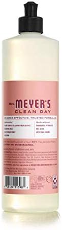 MRS. MEYER'S CLEAN DAY Liquid Dish Soap, Biodegradable Formula, Basil, 16 fl. oz - Pack of 3