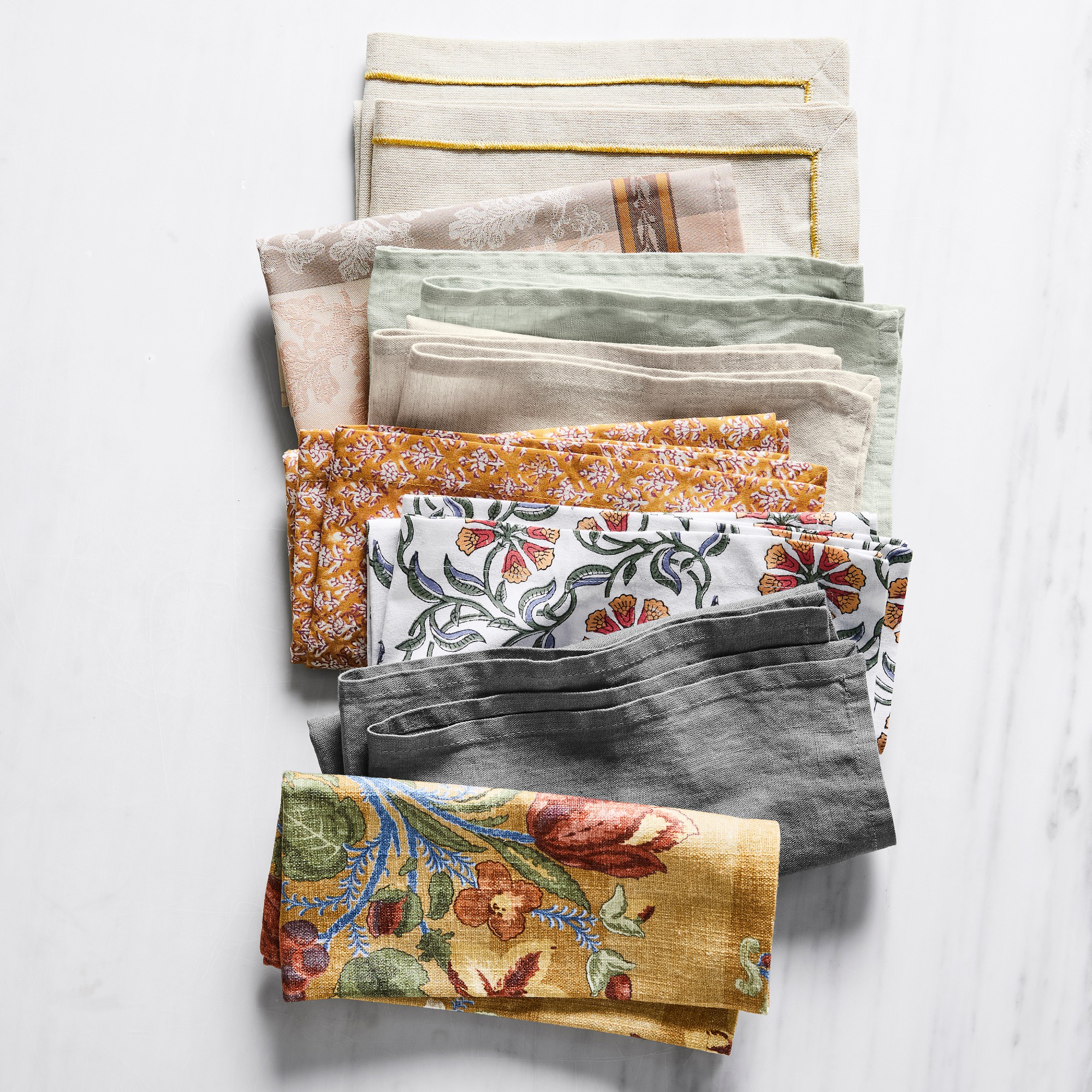 Linen Double Hemstitch Napkins, Set of 4