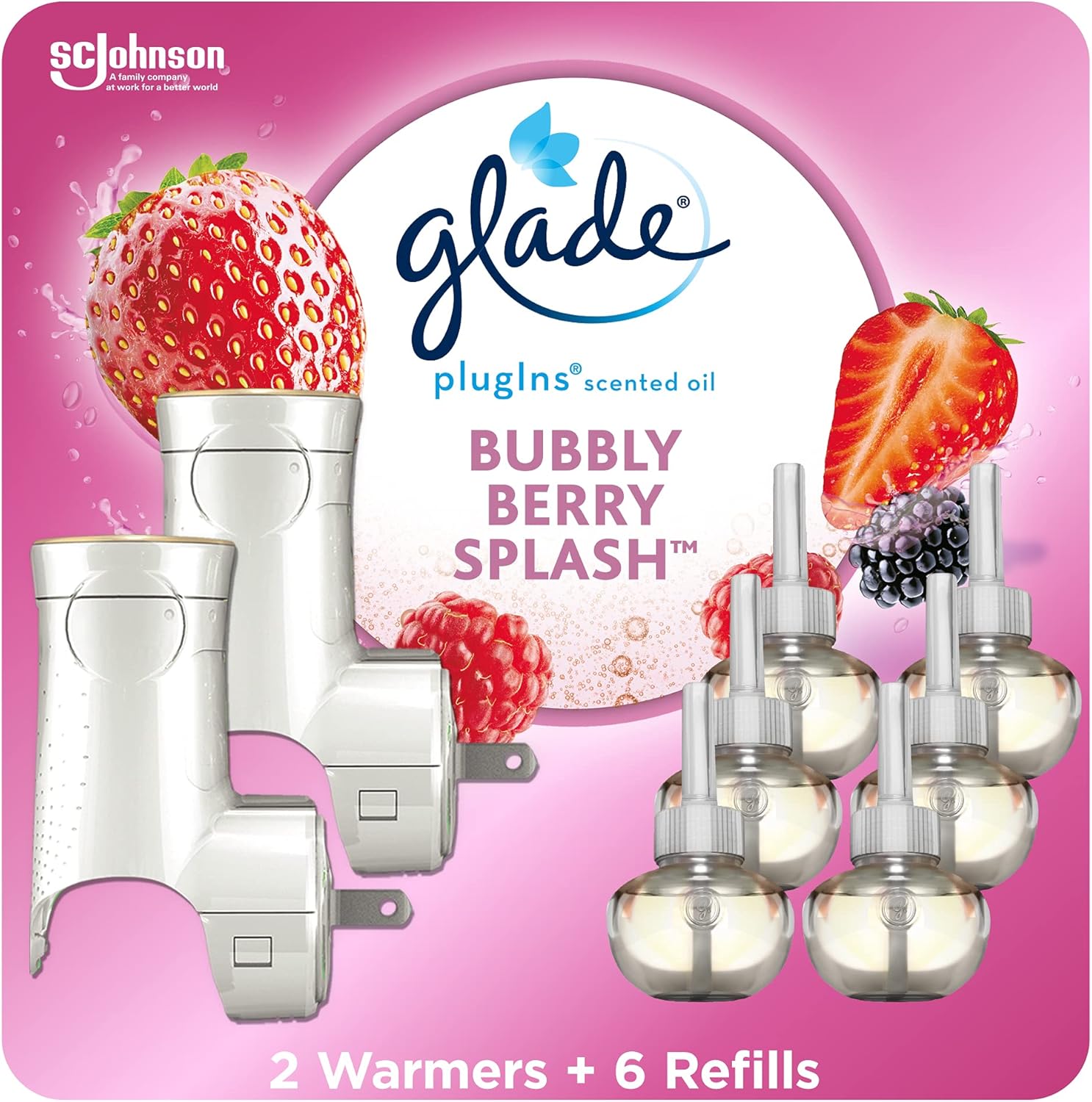 Glade PlugIns Air Freshener Starter Kit, Scented and Essential Oils for Home and Bathroom, Clean Linen, 4.02 Fl Oz, 2 Warmers and 6 Refills