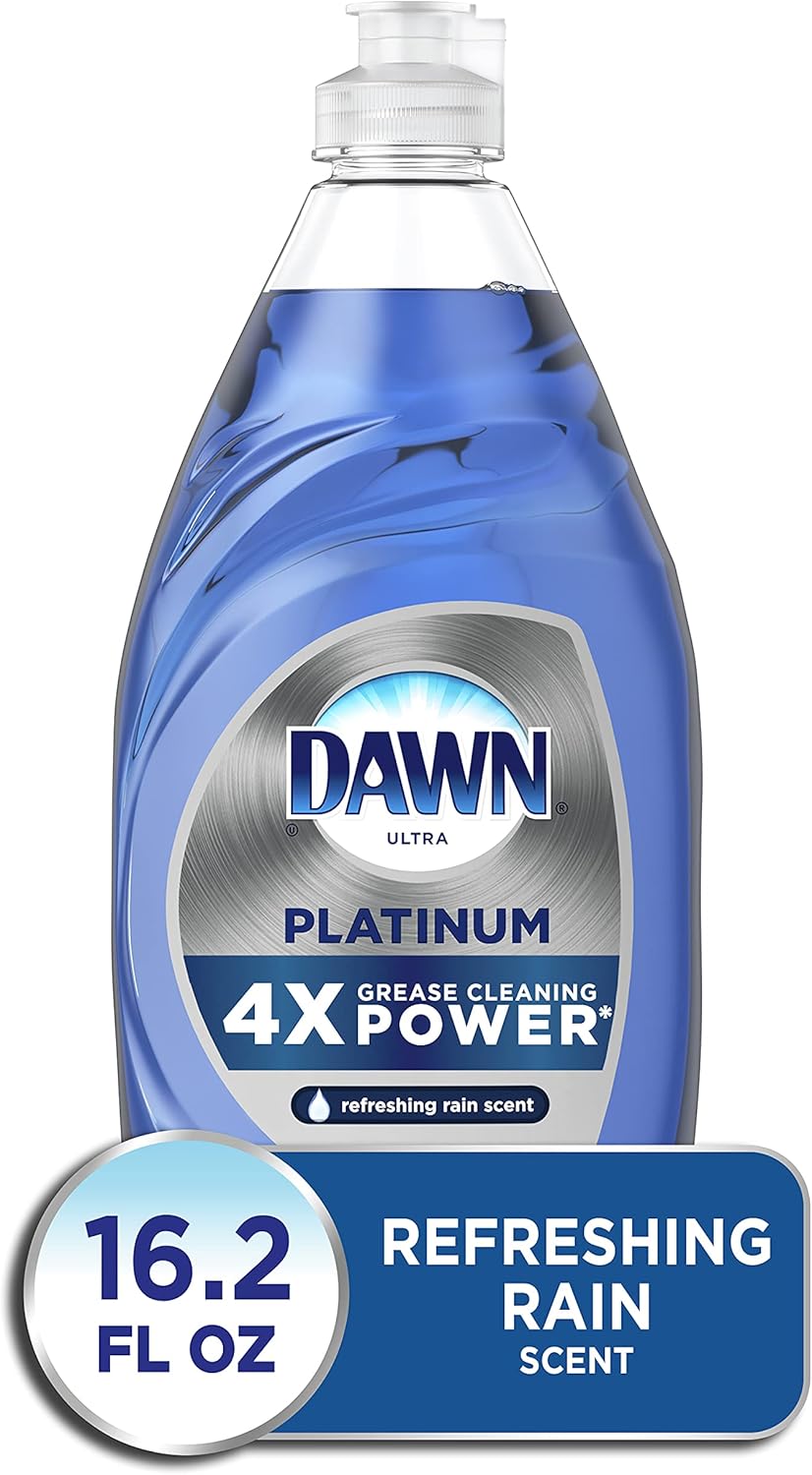 Dawn Platinum Dishwashing Liquid Dish Soap, Refreshing Rain Scent, 32.7 fl oz