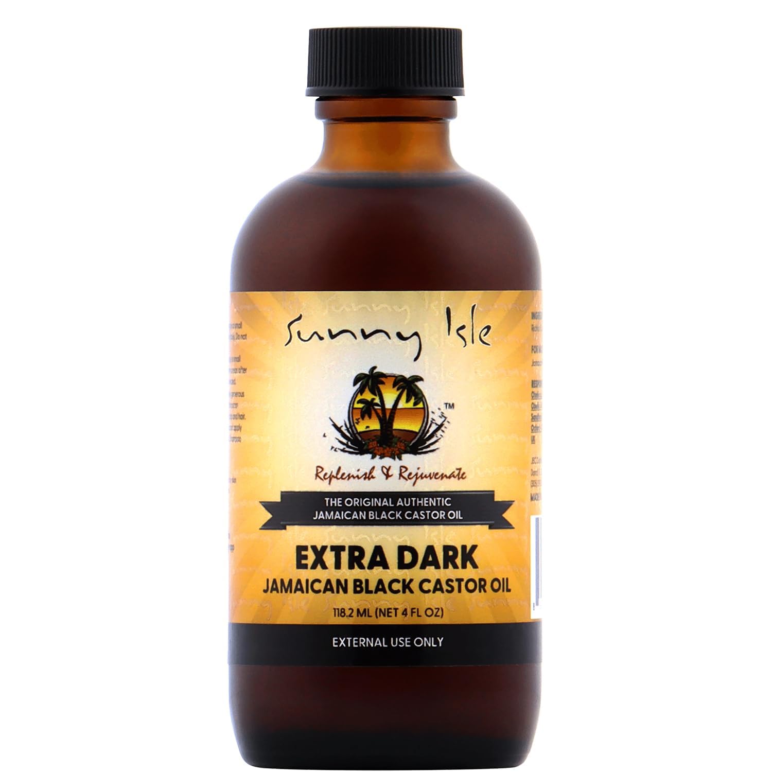 Sunny Isle Jamaican Black Castor Oil 4oz | 100% Natural Treatment for Hair, Scalp and Skin