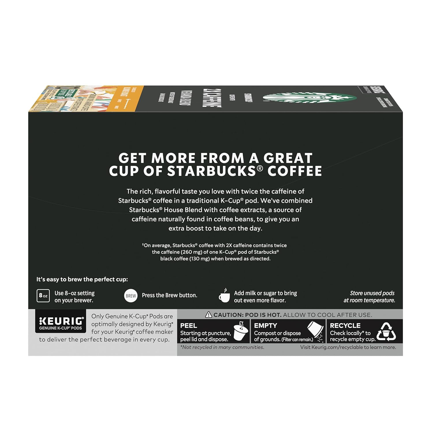 Starbucks K-Cup Coffee Pods, Starbucks Blonde Roast Coffee, Veranda Blend for Keurig Brewers, 100% Arabica, 6 boxes (60 pods total)