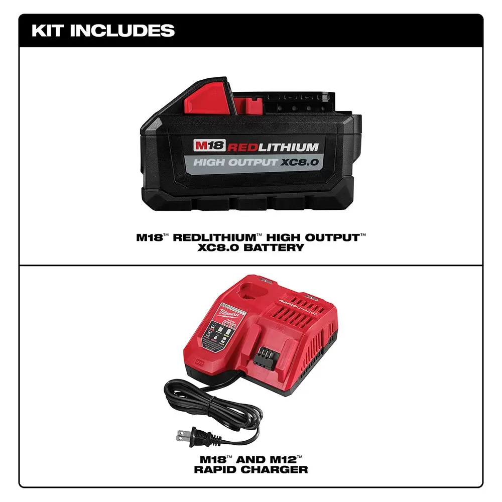Milwaukee 48-59-1880 M18 18V 8.0Ah REDLITHIUM High Output Battery Starter Kit