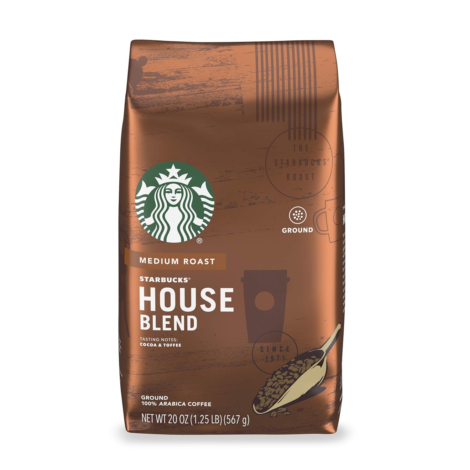 Starbucks Ground Coffee, Medium Roast Coffee, Pike Place Roast, 100% Arabica, 1 Bag (28 Oz)