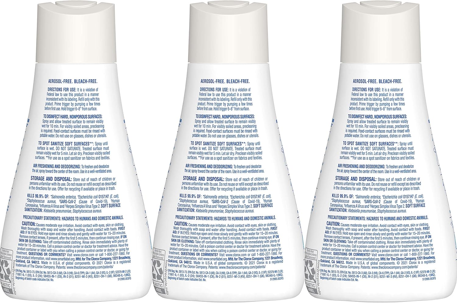 Clorox Disinfecting Mist, Lemon and Orange Blossom, Household Essentials, 1 Spray Bottle and 1 Refill, 16 Fl Oz Each