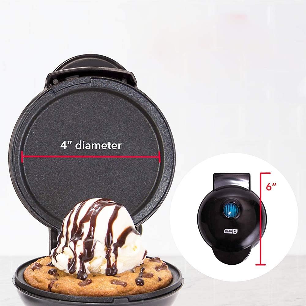 DASH Mini Maker Electric Round Griddle for Individual Pancakes, Cookies, Eggs & other on the go Breakfast, Lunch & Snacks with Indicator Light + Included Recipe Book - Aqua,4 Inch