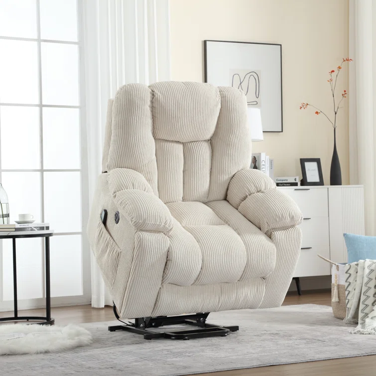 41'' Oversized Power Lift Chair - Heated Massage Electric Recliner with Super Soft Padding