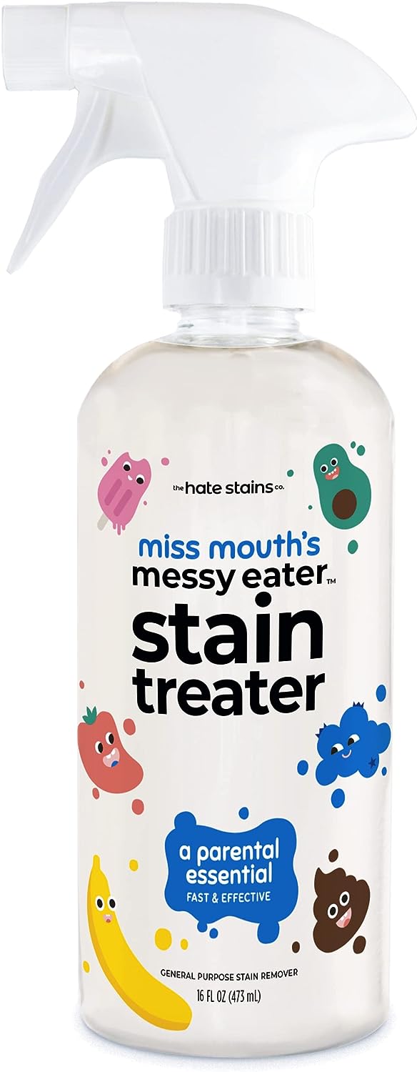 Miss Mouth's Messy Eater Stain Treater Spray - 4oz 2 Pack Stain Remover - Newborn & Baby Essentials - No Dry Cleaning Food, Grease, Coffee Off Laundry, Underwear, Fabric