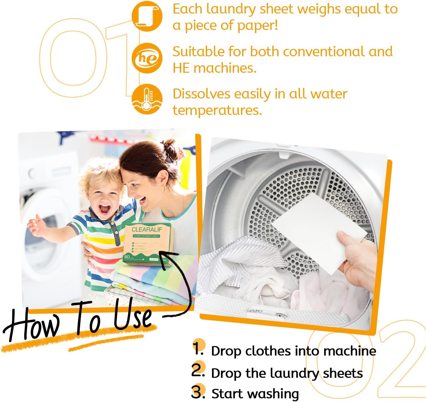CLEARALIF Laundry Detergent Sheets Up to 160 Loads, Fresh Linen - Great For Travel,Apartments, Dorms,Laundry Detergent Strips Eco Friendly & Hypoallergenic