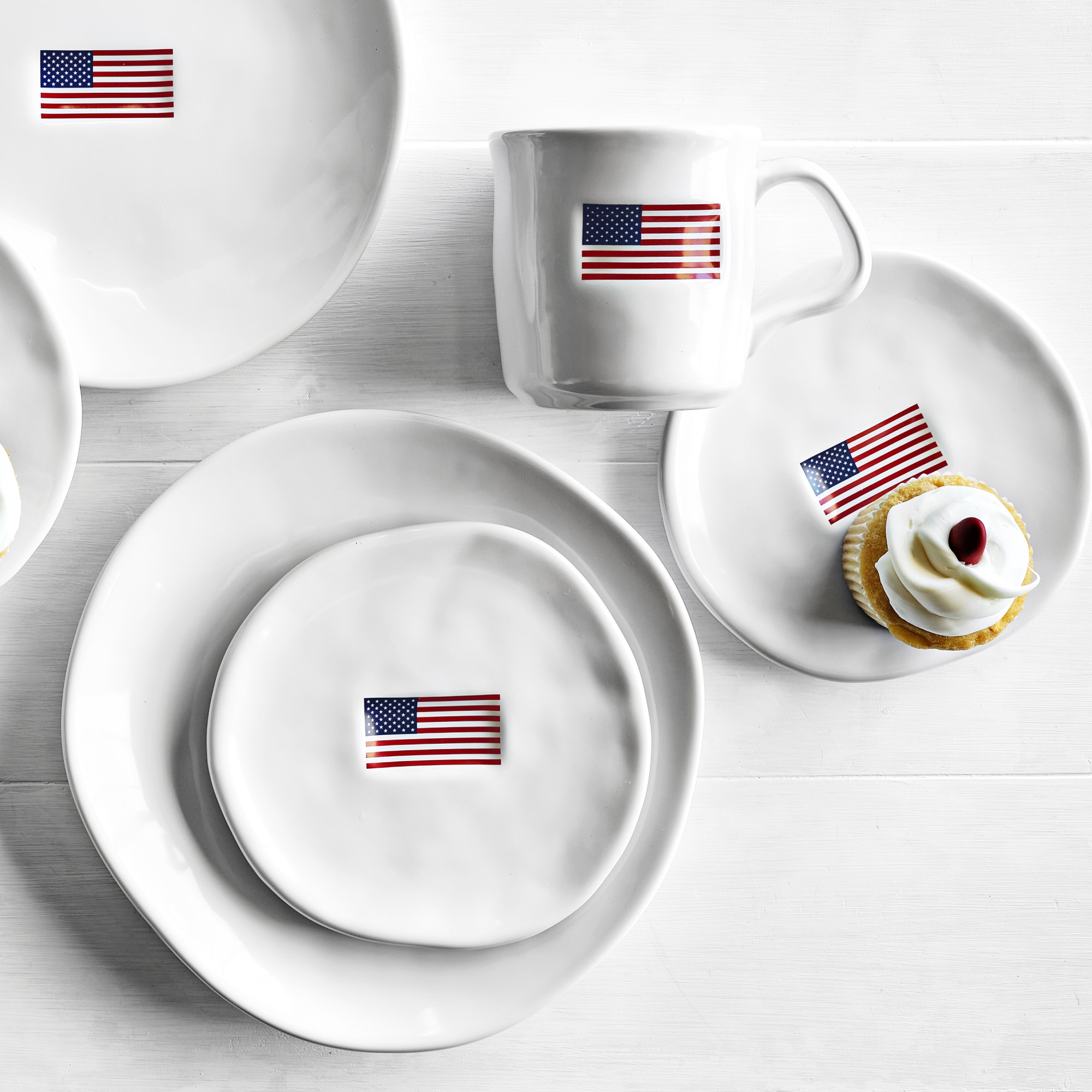 American Flag Appetizer Plates