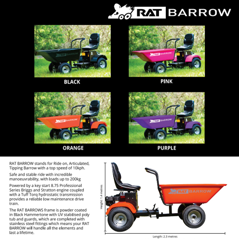 😍Clearance Sale💥RAT Barrow Ride On Articulated Tipping Wheelbarrow