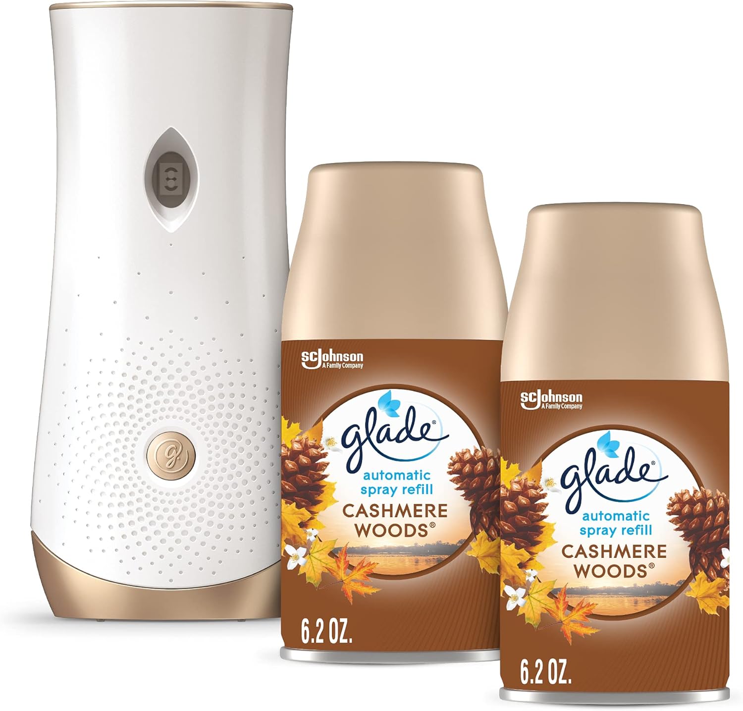 Glade Automatic Spray Refill and Holder Kit, Air Freshener for Home and Bathroom, Clean Linen, 6.2 Oz, 2 Count