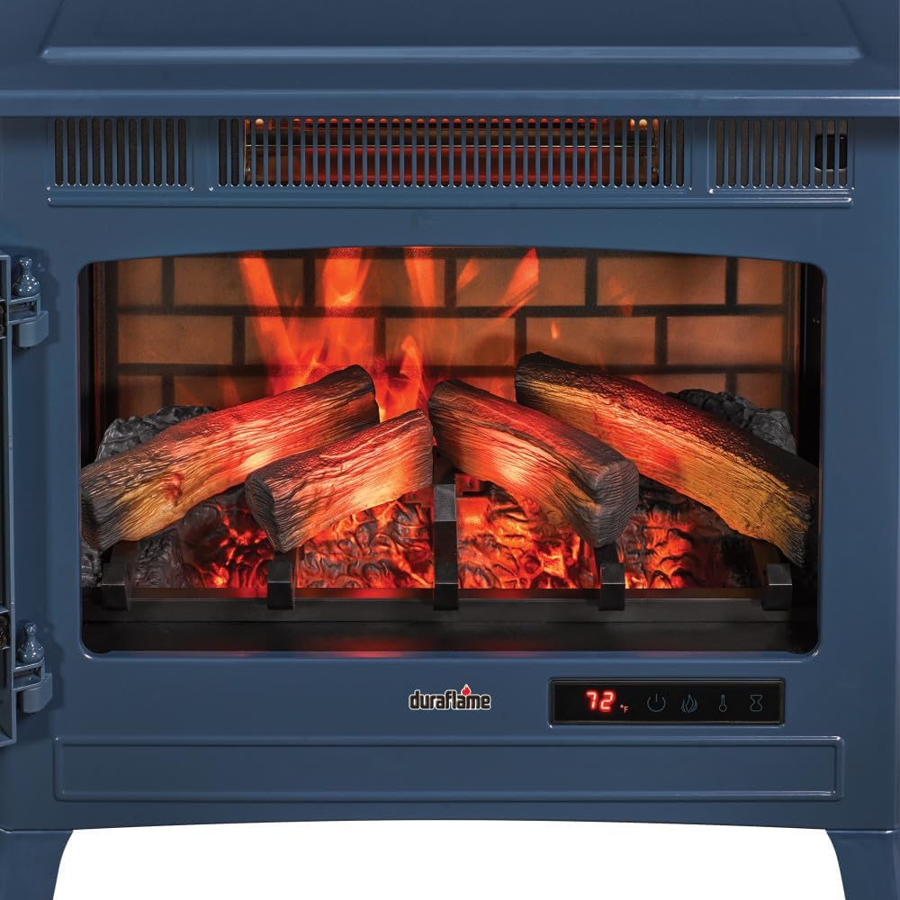 duraflame Freestanding Electric Fireplace Stove Heater with 3D Flame Effect for 1,000 Sq. Ft. Room, Black