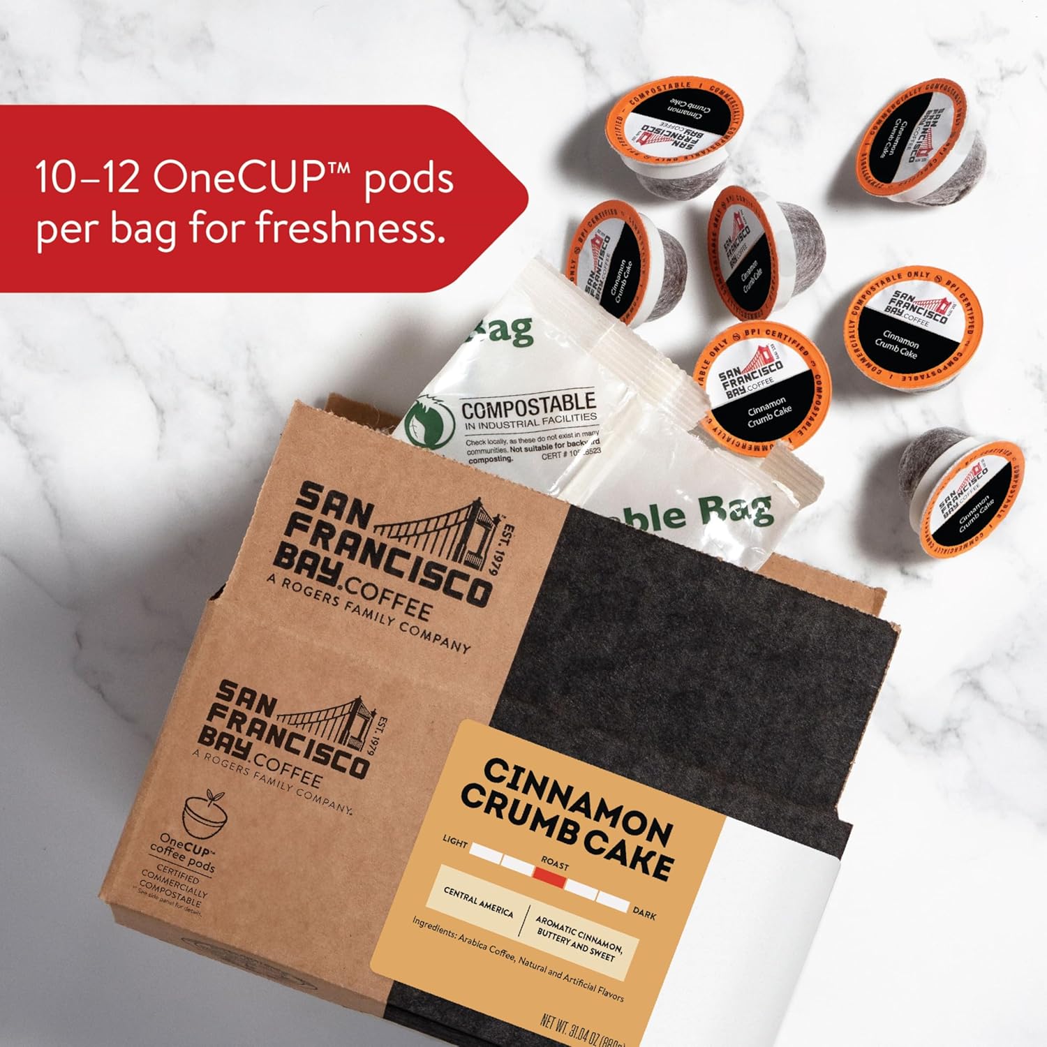 San Francisco Bay Compostable Coffee Pods - French Roast (80 Ct) K Cup Compatible including Keurig 2.0, Dark Roast