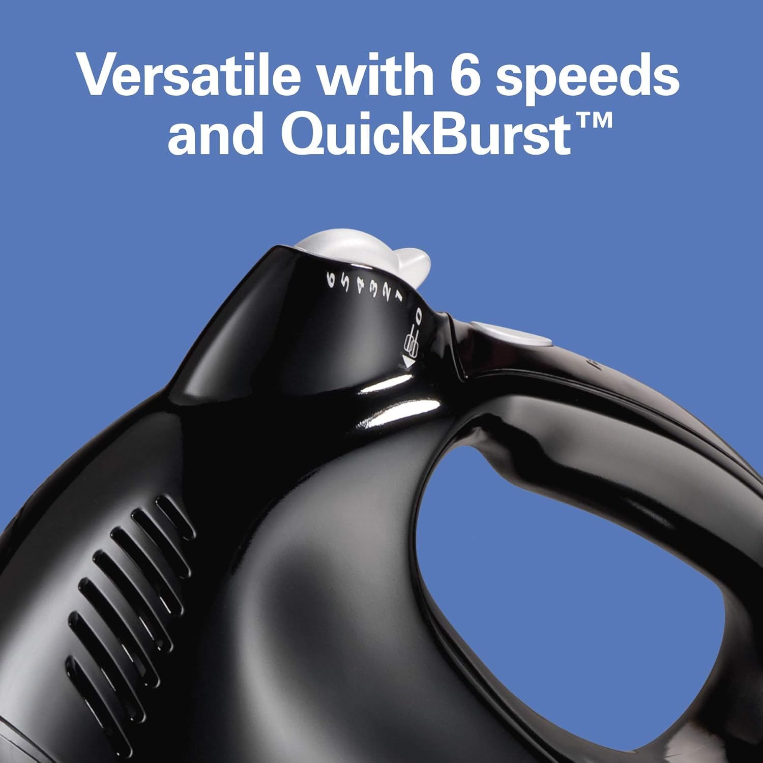 Hamilton Beach Power Deluxe 6-Speed Electric Hand Mixer with Snap-On Storage Case, QuickBurst, Beaters, Whisk, Powerful 250 Watt Motor, Bowl Rest, Black (62692)