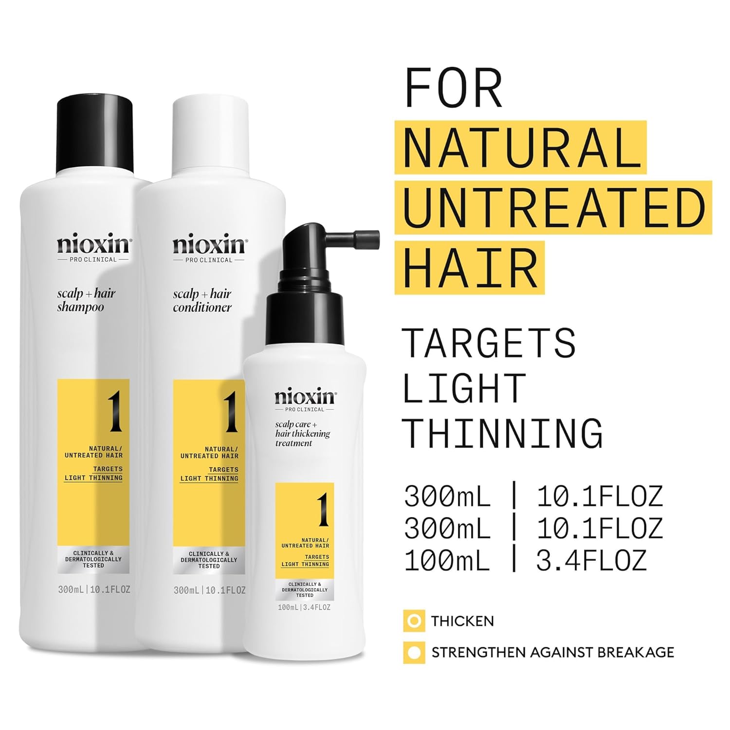 Nioxin Scalp + Hair Thickening System 2 - Hair Thickening System for Natural Hair with Progressed Thinning, Full Size (Packaging May Vary)